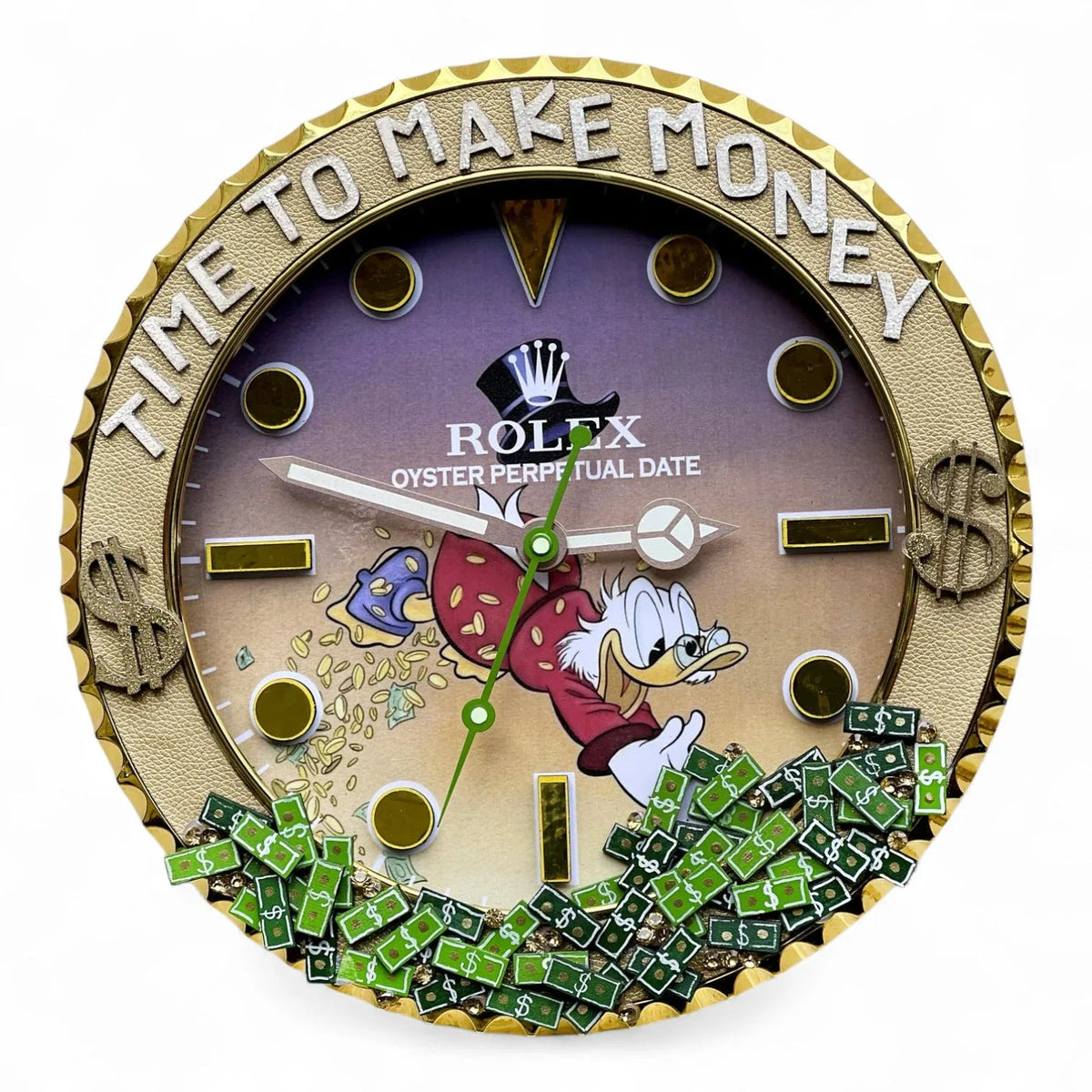 Orologio da Parete Custom Pop Art – GMT Time to Make Money Edition | Moon24