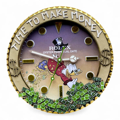 Orologio da Parete Custom Pop Art – GMT Time to Make Money Edition | Moon24