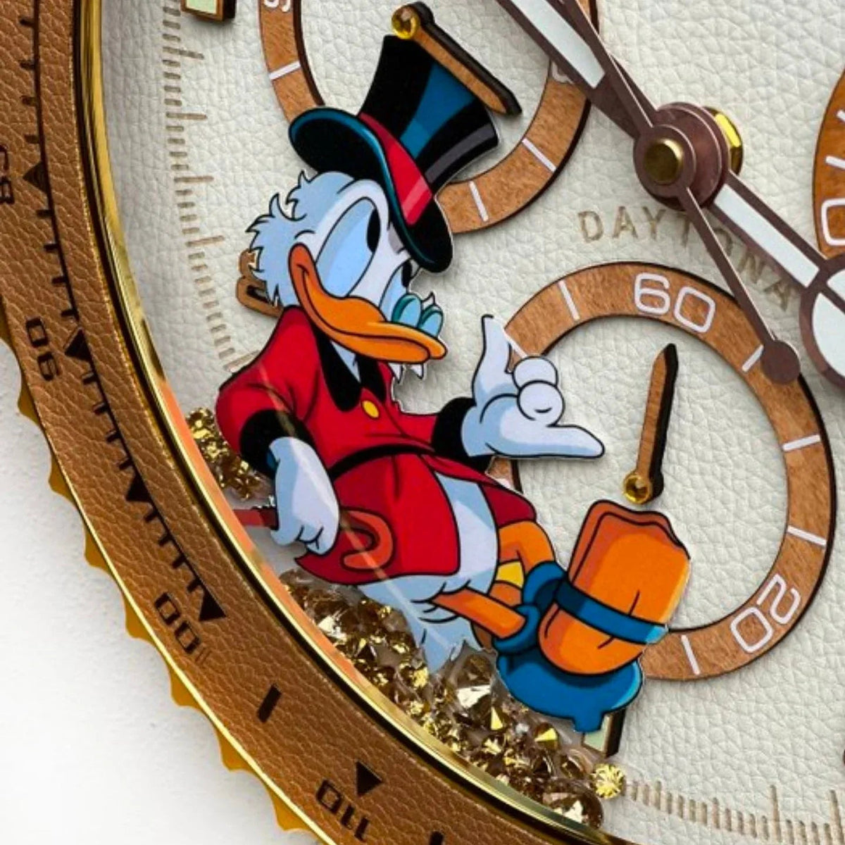 Orologio “Golden Time – Daytona Duck Edition” Custom da Parete - Moon24