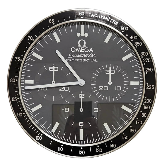 Orologio da Parete Speedmaster 35cm Cronografo Acciaio - Moon24