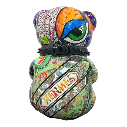 Bear For Hermès Jungle Pop Art - Scultura Naor26 - Moon24