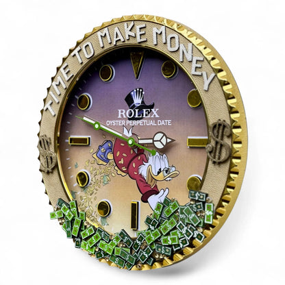 Orologio da Parete Custom Pop Art – GMT Time to Make Money Edition | Moon24