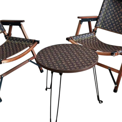 Tavolo Rotondo Pieghevole Custom Luxury Ispirato a Louis Vuitton