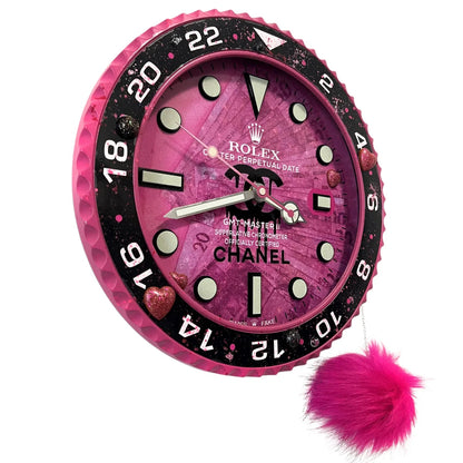Orologio da Parete Custom – Pink Plush Edition | Moon24