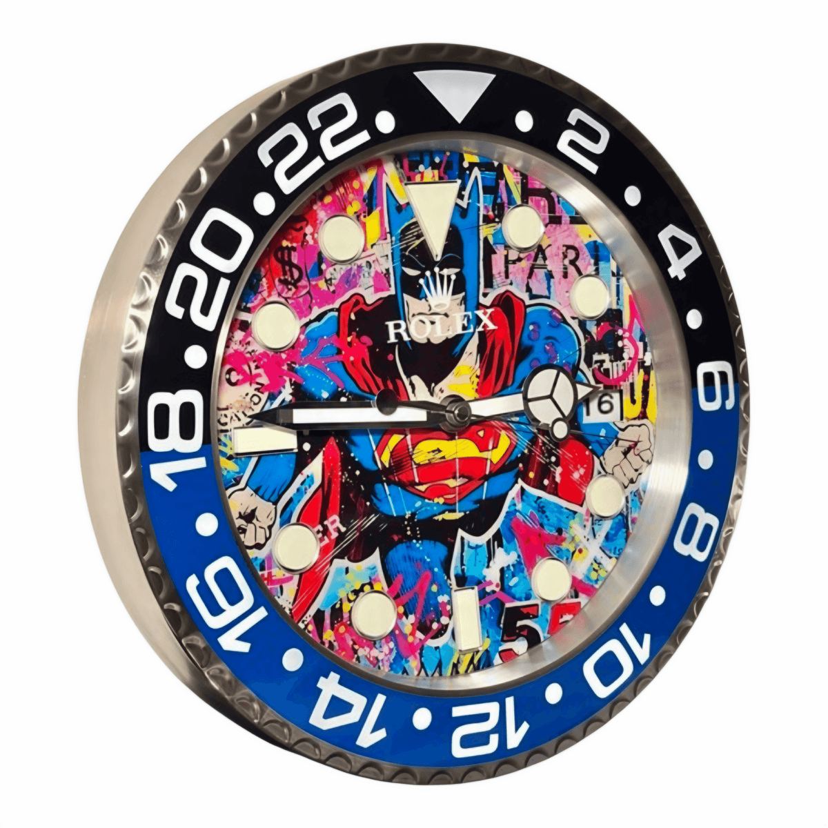 Orologio da Parete Custom Pop Art – Batman Superhero Gmt Edition
