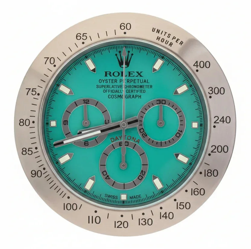 Orologio da Parete Daytona Tiffany 35cm Acciaio Inox Luxury - Moon24