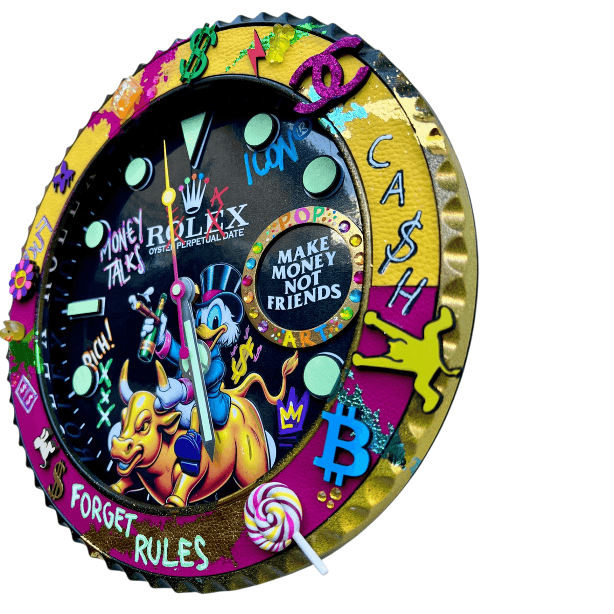 Orologio da Parete Custom Pop Art – Rich McDuck Edition