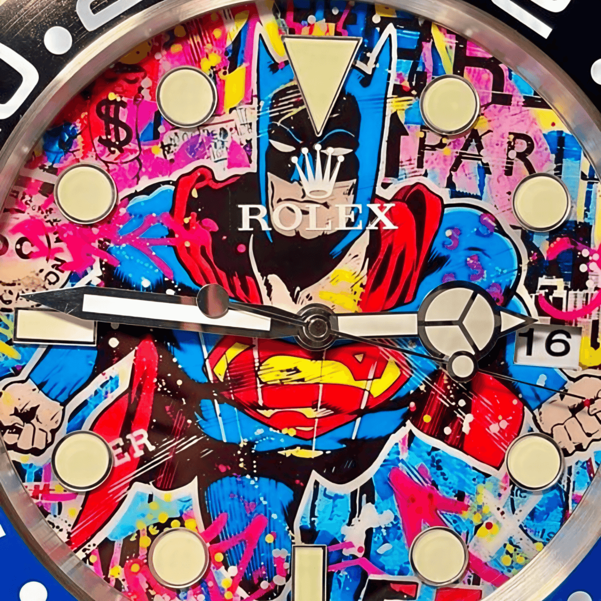 Orologio da Parete Custom Pop Art – Batman Superhero Gmt Edition